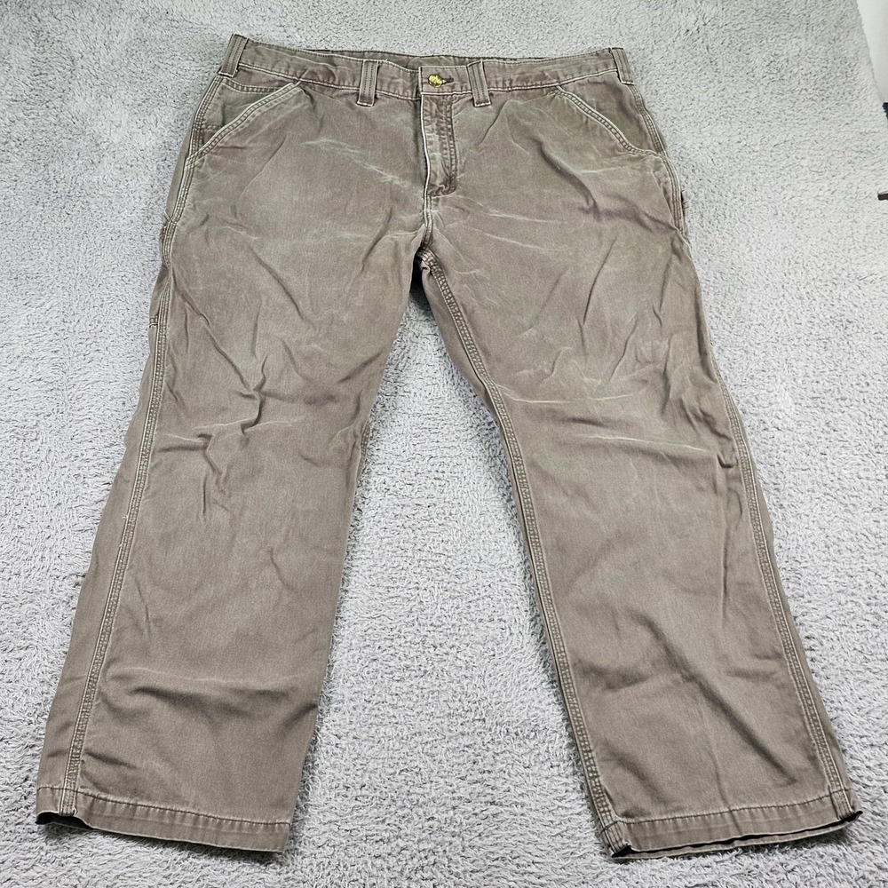 Carhartt‎ Pants Mens 40x30 Gray B324 DFE Relaxed Fit Workwear Utility Carpenter